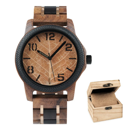 Unique Leaf Wooden Wristwatch