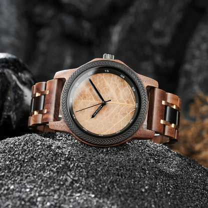 Unique Leaf Wooden Wristwatch