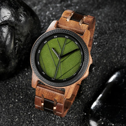 Unique Leaf Wooden Wristwatch