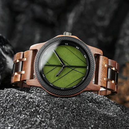 Unique Leaf Wooden Wristwatch