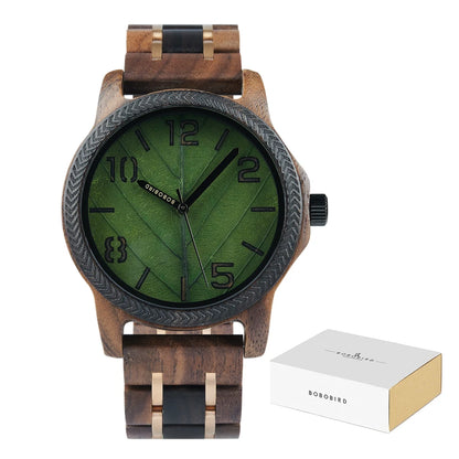 Unique Leaf Wooden Wristwatch
