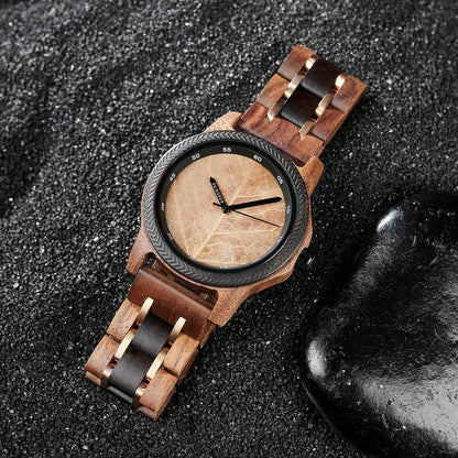 Unique Leaf Wooden Wristwatch