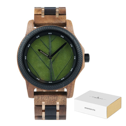 Unique Leaf Wooden Wristwatch