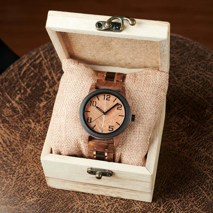 Unique Leaf Wooden Wristwatch