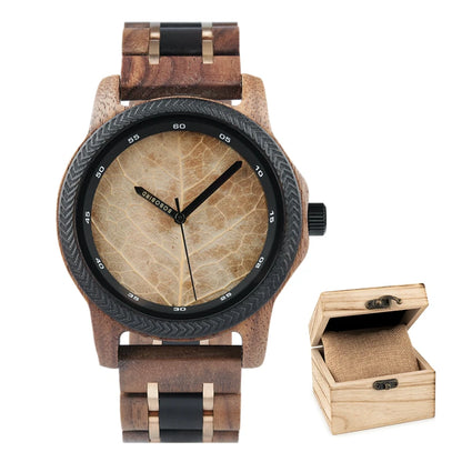 Unique Leaf Wooden Wristwatch
