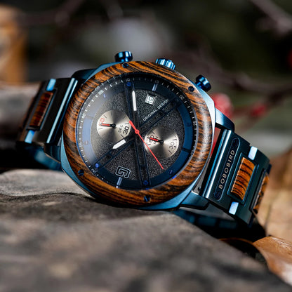 Engraved Chronograph Watch