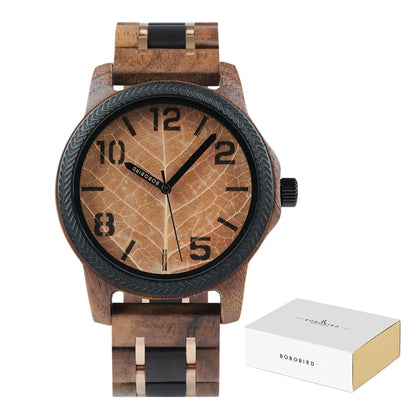 Unique Leaf Wooden Wristwatch