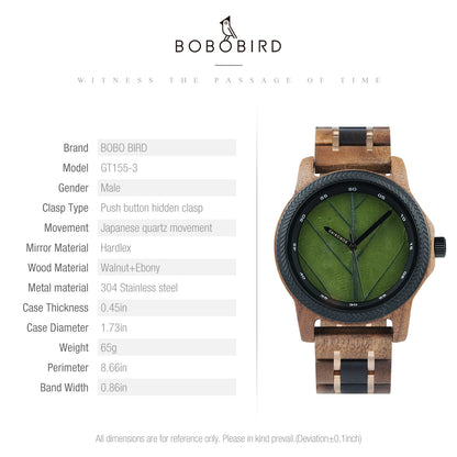 Unique Leaf Wooden Wristwatch