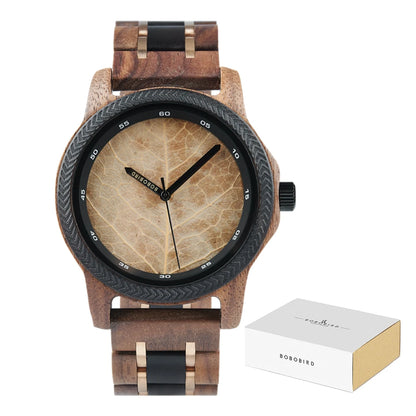 Unique Leaf Wooden Wristwatch