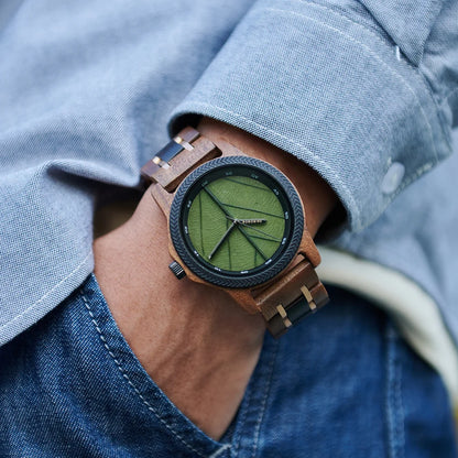 Unique Leaf Wooden Wristwatch