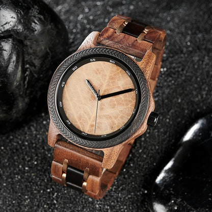 Unique Leaf Wooden Wristwatch